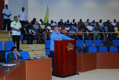 President Donald Ramotar delivers his address