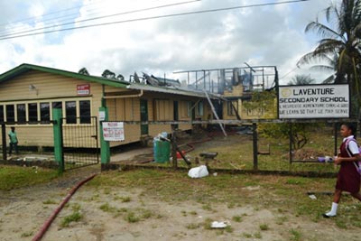 The destroyed Administrative Department of the L’Aventure Secondary School
