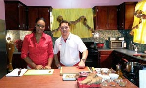 ONG Production's host, Olive Gopaul, and Canadian chef, Antonio Da Silva at the recent launch of the programme