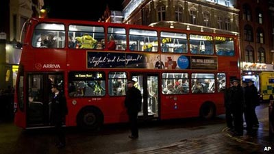 Police commandeered three London buses to take the injured to hospital