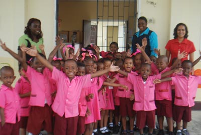 These little ones pose for a photo op before the commencement of classes