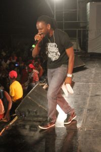 ‘Still in the game’ singer Kwesi ‘Ace’ Edmonds during his performance in Berbice. His track was the most popular in the competition.
