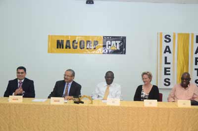 From left, Mr Guillermo Escarraga, Mr Jorge Medina, Professor Jacob Opadeyi, Mrs Elena Trim and Mr. Audwin Rutherford