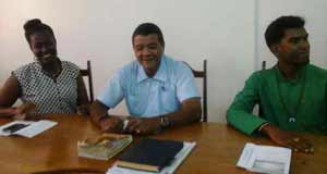 Region 4 Chairman Mr. Corlette, and DREO, Mrs. Hinds, at the press conference