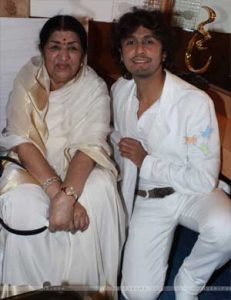 Two Living legends, Sonu with the Nightingale of India Lataji.