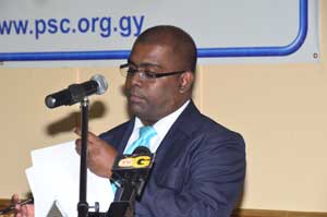 PSC Chair, Ramesh Persaud, delivering the Chairman’s 2013 report