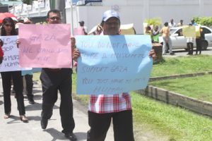 Outside the US Embassy yesterday. Their choice of words says it all