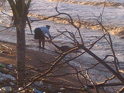 Woman Sergeant Webster single handedly retrieves the remains from the rough Atlantic waters