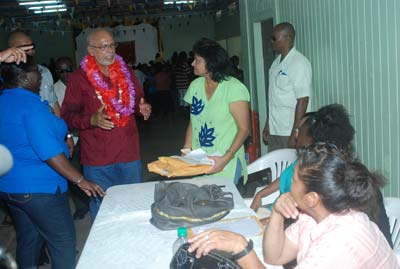 President Donald Ramotar engages teachers in a discussion