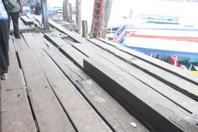 The floor of Stabroek Market wharf
