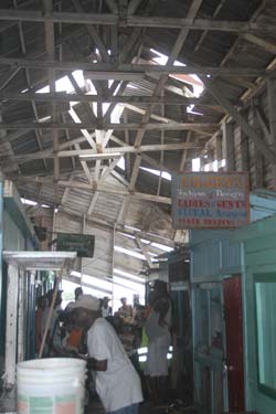 The roof over the Stabroek Market Wharf