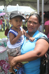 Jennifer Williams with her young son