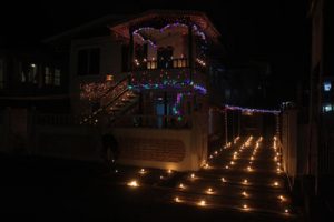 Diyas, all in a row, was the theme for this house (Photos by Sonell Nelson) 