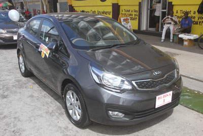 One of the two 2 KIA RIO sedans that are up for grabs in the promotion