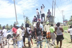 A section of the protesting group outside the Industry/ Plaisance NDC office