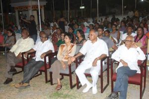 Prime Minister, Mr Samuel Hinds (left) among other patrons enjoying the various performances in ‘Ramlila’