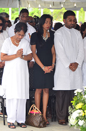 ‘DEEP ANGUISH’: Mrs. Indranie Chandarpal, with her son, Rabindranauth and her daughter Gitanjali in their darkest hour