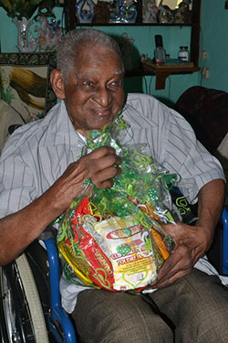 Hermon Wilson with his hamper