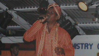 Flashback. A contestant performing at a National Chutney final