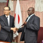 Special Needs for Life Inc., Chief Executive Officer Mark Adams [right) receiving the grant from First Secretary of the Embassy of Japan Takaaki Kato 