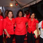 Women of the PPP/C, from left are Jennifer Webster, Carolyn Rodrigues-Birkett, Elisabeth Harper, Africo Selman and party stalwart, Gail Teixeira