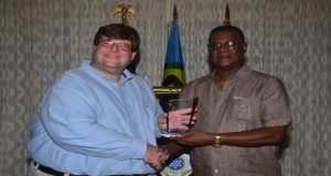 Patrick Harding receives award for International Woman of Courage from Charge d’ Affaires, Bryan Hunt