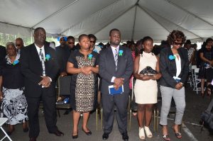 Bereaved members of the Ross family at the Thanksgiving Service 