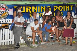 A section of the sizeable gathering at Turning Point, Tucville, last evening