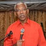 Opposition Leader David Granger addressing the mourners