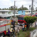 The scene yesterday on Hibiscus Street, West Ruimveldt, where the fire occurred   