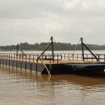  Ready for installation: The barge built by Infab but cannot be installed due to the current water level in the Essequibo River 