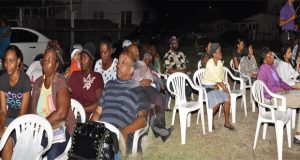 Residents at the PPP/C meeting in West Ruimveldt on Wednesday evening 