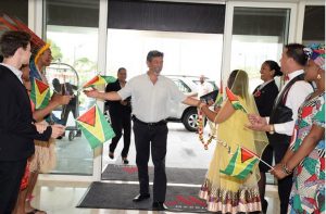  The Guyana Marriott Hotel formally welcomes its first guest, REPSOL’s Country Manager Giancarlo Ariza 
