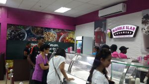 Persons were very excited to get a taste of the Marble Slab Creamery ice cream 