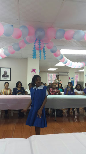 Mariel Barrow during her dramatic piece, a poem