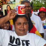 No need to ask which party she is supporting come May 11 [Photos by Adrian Narine)
