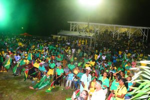 A section of the crowd which attended the APNU+AFC rally at Bartica.
