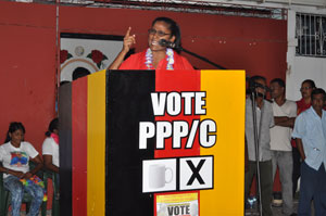 A passionate Women’s Progressive Organisation executive, Sheila Veerasammy delivers her address