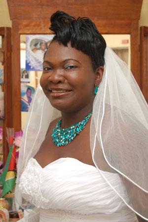 Samantha Benjamin on her wedding day