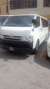 The minibus which the bandits hijacked