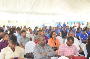 A section of the gathering at the sod-turning ceremony 