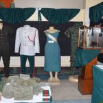 One of the booths at the exhibition depicting clothing and other materials used by the Guyana Defence Force  