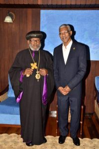 His Grace Abune Thaddeus, Archbishop of the Caribbean and Latin America visited President David Granger at the Ministry of the Presidency, yesterday