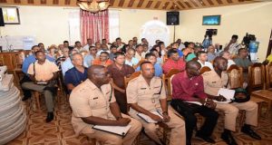  Members of the Guyana Police Force, the Upper Corentyne Chamber of Commerce and  the Upper Corentyne Fishermen’s Coop Society Limited at  the  meeting at the City Inn Hotel at Line Path, Skeldon