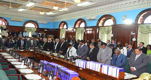 Government Members of Parliament inside the Parliament Chambers