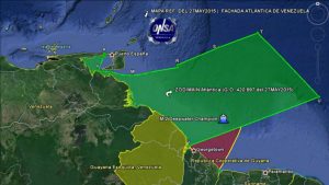 Map sourced from Venezuela’s National Organisation for Rescue and Security of Aquatic Spaces (ONSA) shows the new maritime claim of Venezuela’s Atlantic Coast