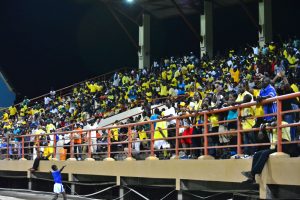 A section of the crowd that witnessed the match between the Golden Jags and St. Vincent and the Grenadines. (Samuel Maughn photo)