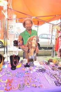 Junior Vancooten at his culture and fashion jewellery booth showcasing his hand-made pieces (Photos by Delano Williams) 