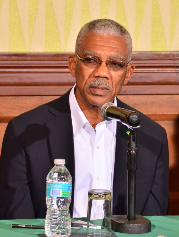 President David Granger taking questions at the press conference
