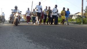 Some of the persons who participated in Saturday morning’s fitness walk